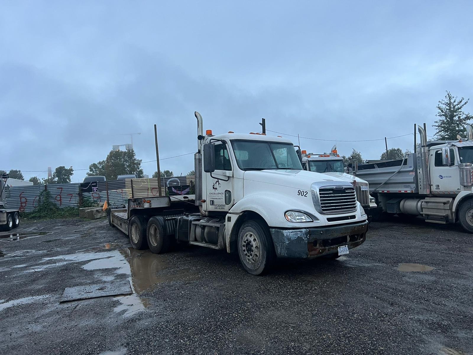 Freightliner lowbed equipment transport truck